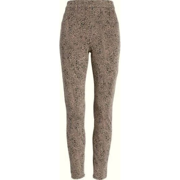 Spanx Jean-ish Ankle Leggings Desert Dot Taupe Animal Print Jeggings Skinny Jean - Picture 9 of 14
